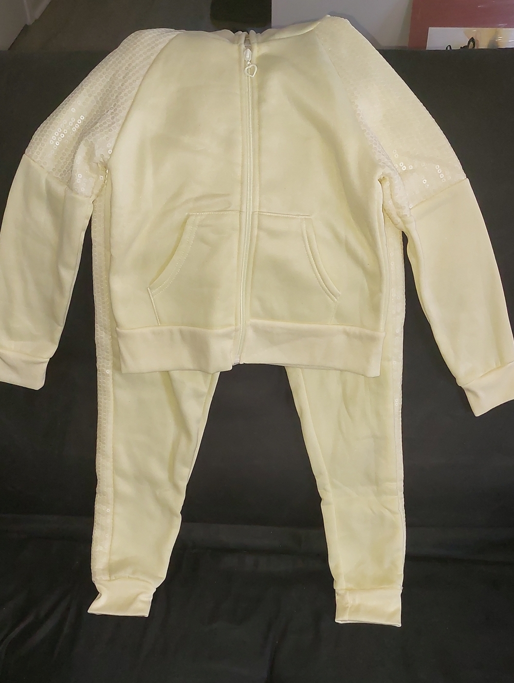 Angel Pale Yellow Zip-Up Hoodie with Heart Zipper Pull